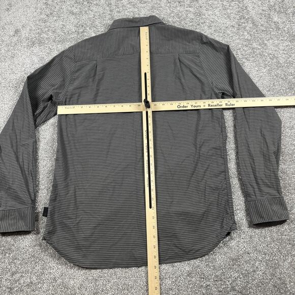 North Face Button Down Shirt Mens Medium Stripe Long Sleeve Outdoors Gray - Picture 9 of 13